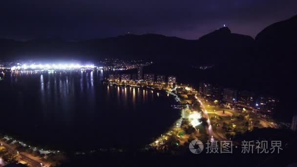 在晚上的里约热内卢城市景观视频