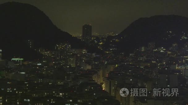 晚上在里约热内卢城市景观视频