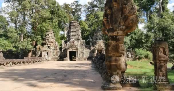 柬埔寨吴哥窟寺古遗址建筑圣剑视频