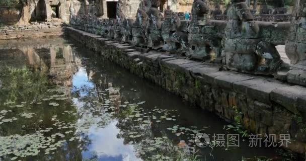 柬埔寨吴哥窟寺古遗址建筑圣剑视频