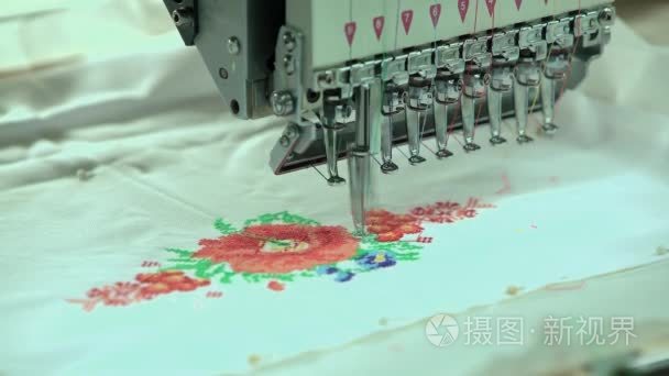 自动化对织物机绣花厂的绣花线视频