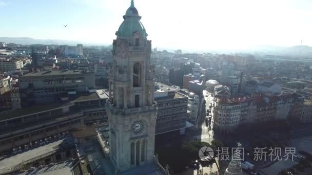 市政厅和波尔图的城市广场视频