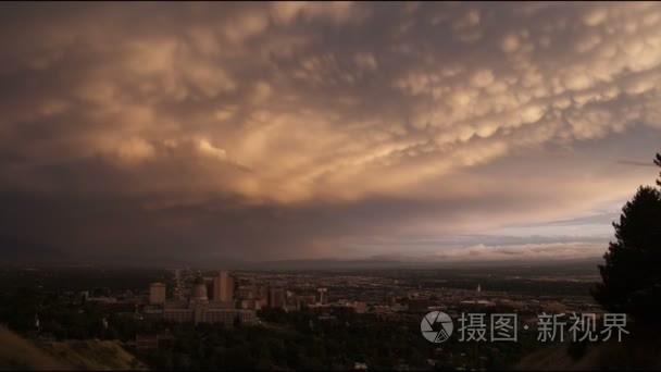 盐湖城市中心全景图视频