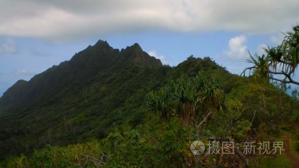 延时的绿色夏威夷山顶