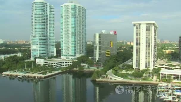 空中的酒店和公寓在迈阿密视频