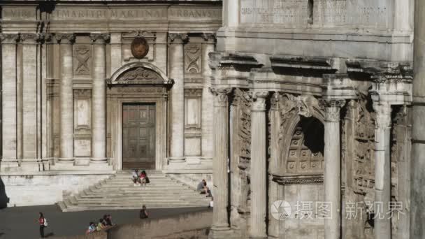 古建筑和广场在罗马视频