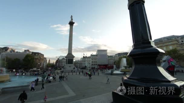 在伦敦的特拉法加广场视频