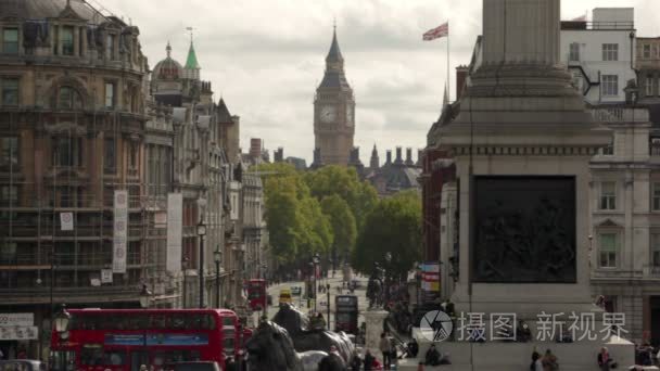 白厅开在伦敦特拉法加广场视频