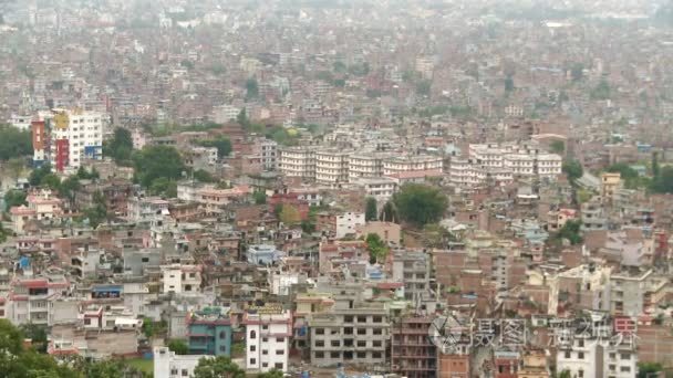 尼泊尔城市风貌的全景视频