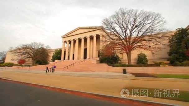 跟踪拍摄的离子柱在华盛顿特区的建设