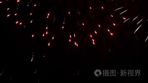 许多五彩缤纷的烟花在夜空中爆炸