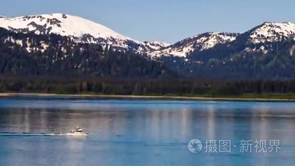 阿拉斯加雪山冰川湾视频