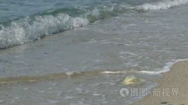 在海滩海浪缩小高清录像视频