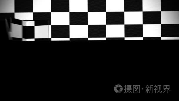 折叠式过渡的黑白格子的旗视频