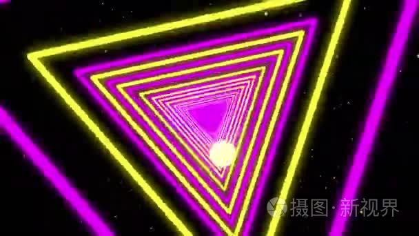 能源霓虹灯三角形视频