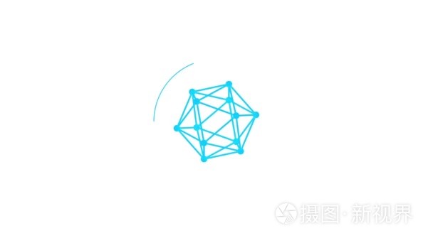 循环加载栏。在形式的多面体三维晶格。从中心的光线。带有单独的 alpha 通道的视频