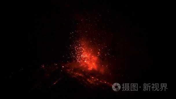 通古拉瓦火山喷发之夜视频