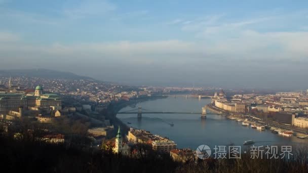 在布达佩斯的多瑙河畔的视图视频