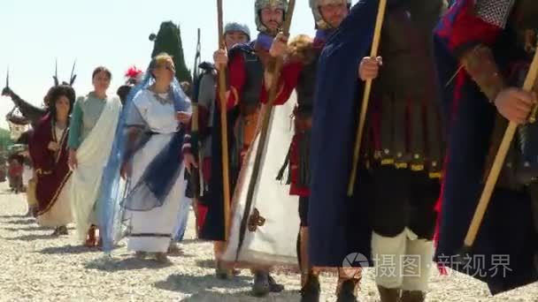 罗马军团在罗马出生庆祝期间视频
