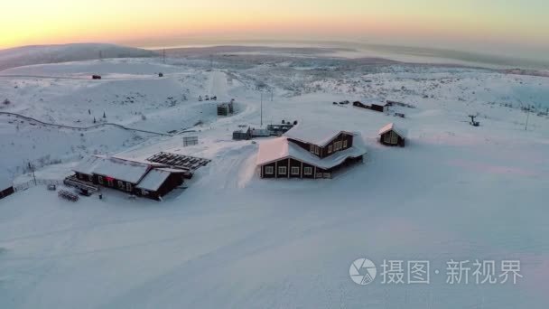 日出景观和滑雪胜地视频