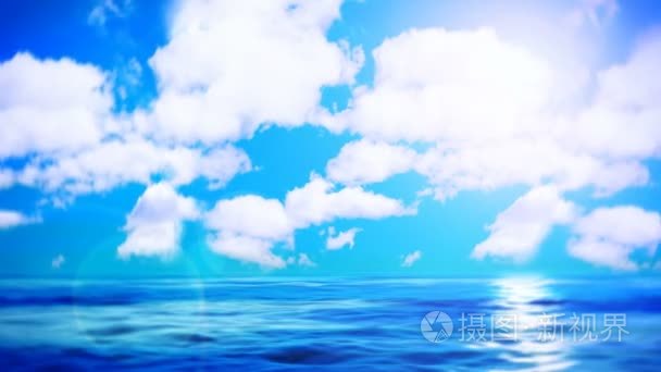 Calm ocean with cloudy sky seamless loop