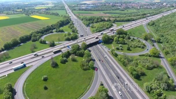 公路平面交叉口-鸟瞰图短视频