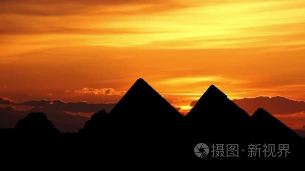 日出背后流域吉萨大金字塔