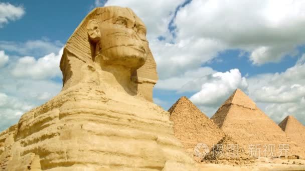 游戏中时光倒流的著名的狮身人面像与流域吉萨大金字塔