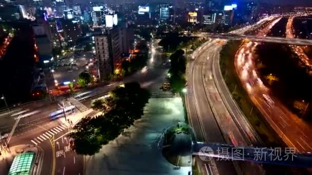 道路和桥梁在首尔的夜景视频