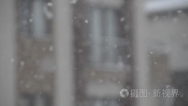 白色的雪花特写视频