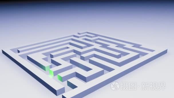 3d 动画-蓝色迷宫解决