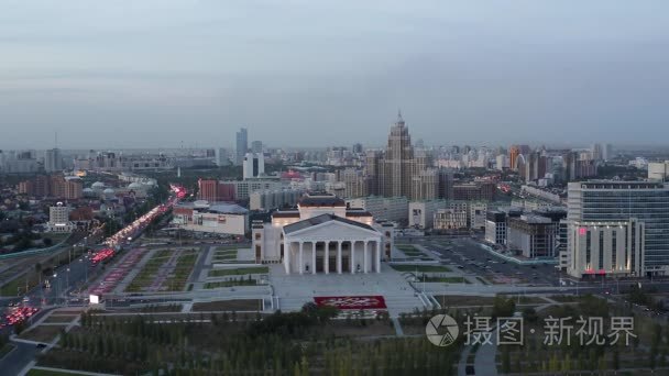 歌剧院建筑在阿斯塔纳视频