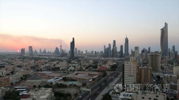现代城市天际线科威特视频