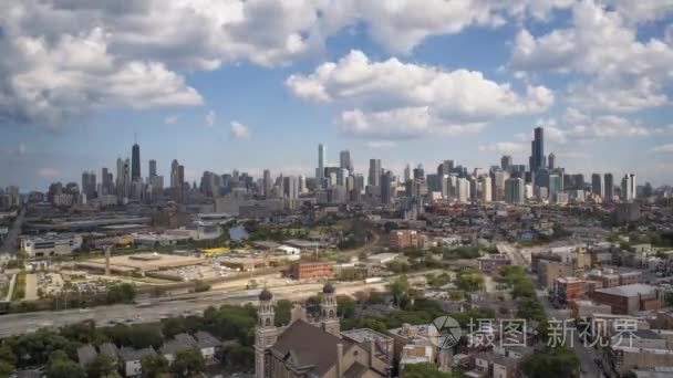 城市天际线的芝加哥视频
