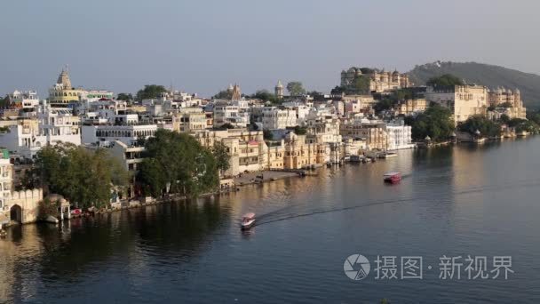 皮丘拉湖和乌代浦市宫视频