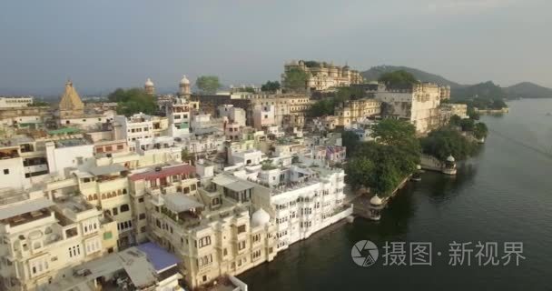 皮丘拉湖和乌代浦市宫视频