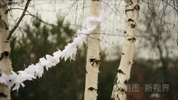 树装饰纸花环视频