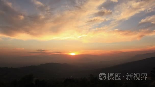 喜马拉雅山日落时间流逝