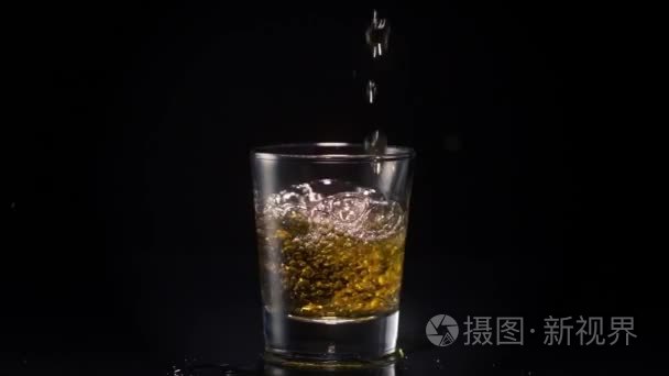 Whiskey Shot splashing