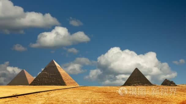 高分辨率开罗埃及全景金字塔视频