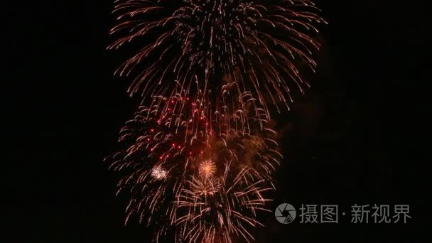 美丽的日本烟花在夜空中视频