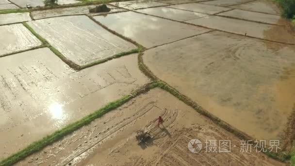 泰国农民用手扶拖拉机视频