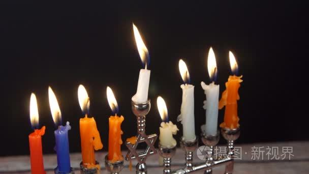 光明节蜡烛庆祝犹太节日光明节庆祝活动