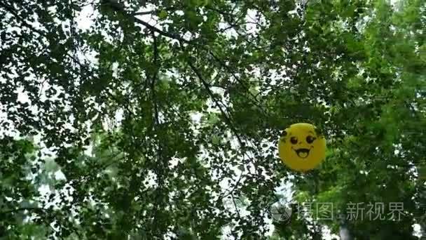 一个气球被困在树的树枝视频