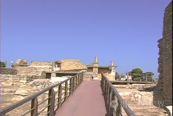 仿古宫殿的废墟视频