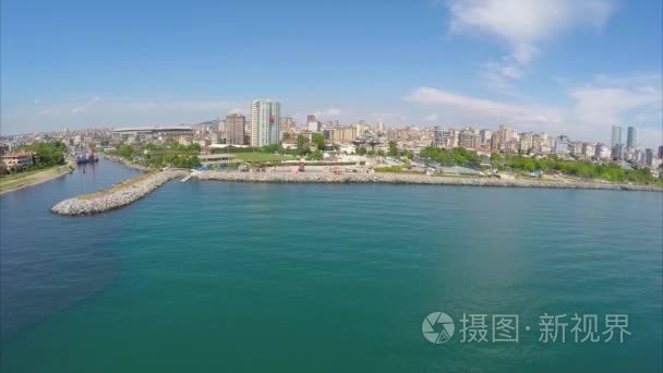 从海边城市航拍镜头视频