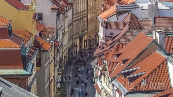 View from the height Powder Tower in Prague timelapse. Historica