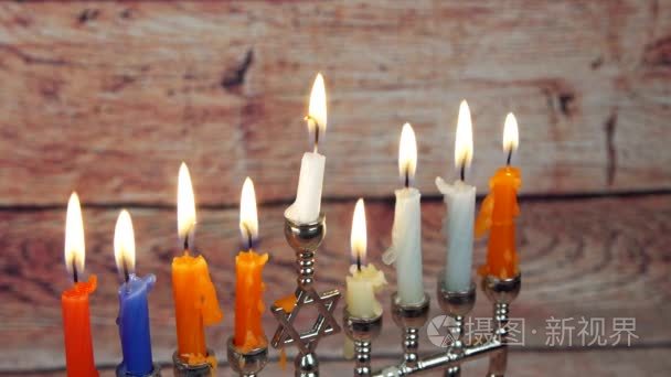 光明节蜡烛庆祝犹太节日