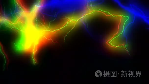 众多的多彩闪电攻击任何地方视频