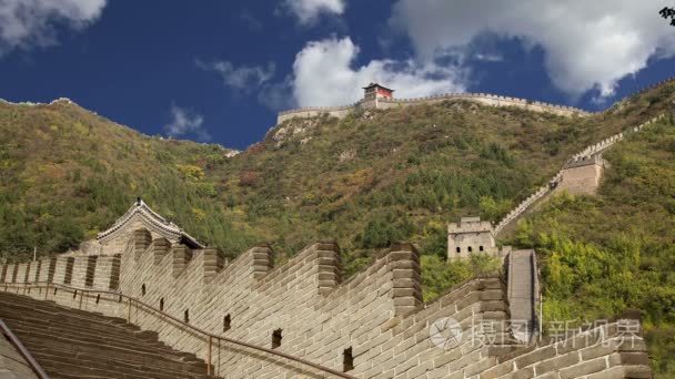 中国的长城，北京北部风景最美的部分之一的视图